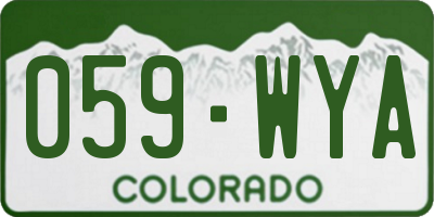 CO license plate 059WYA