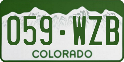 CO license plate 059WZB