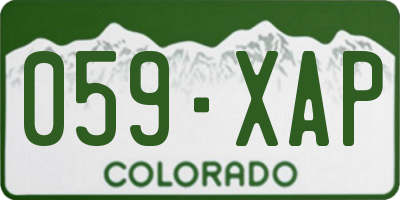 CO license plate 059XAP