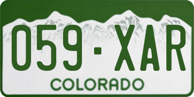 CO license plate 059XAR