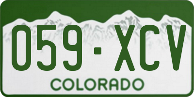 CO license plate 059XCV