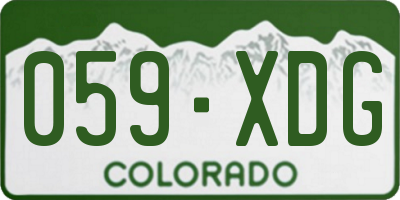CO license plate 059XDG