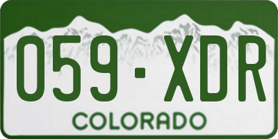 CO license plate 059XDR