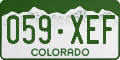 CO license plate 059XEF