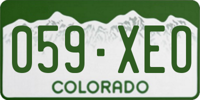 CO license plate 059XEO