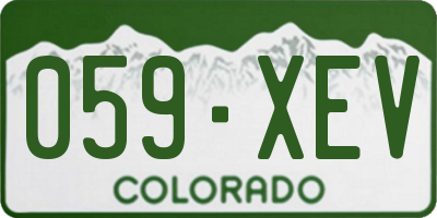 CO license plate 059XEV