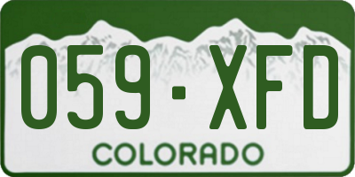 CO license plate 059XFD