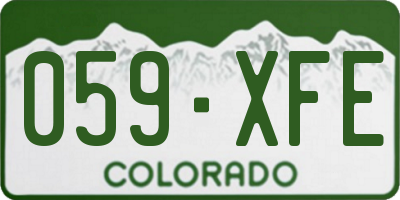 CO license plate 059XFE