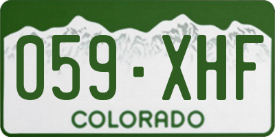 CO license plate 059XHF