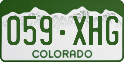 CO license plate 059XHG