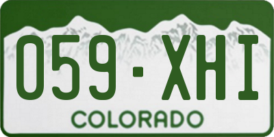 CO license plate 059XHI