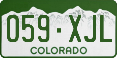 CO license plate 059XJL