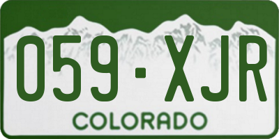 CO license plate 059XJR