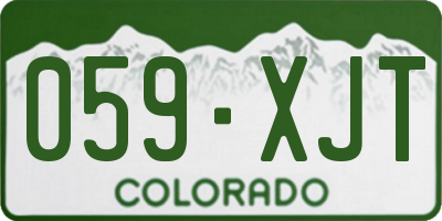 CO license plate 059XJT