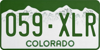 CO license plate 059XLR