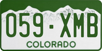 CO license plate 059XMB