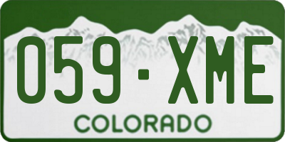 CO license plate 059XME