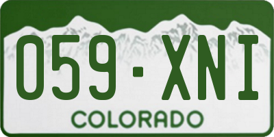 CO license plate 059XNI