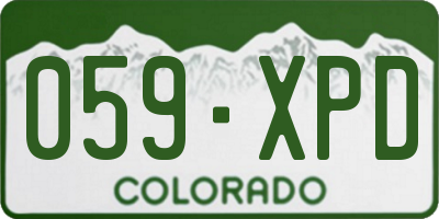 CO license plate 059XPD
