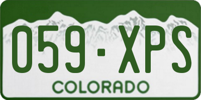 CO license plate 059XPS
