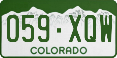 CO license plate 059XQW