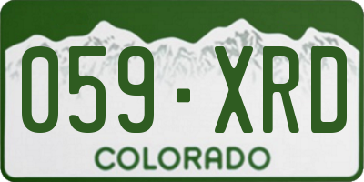 CO license plate 059XRD