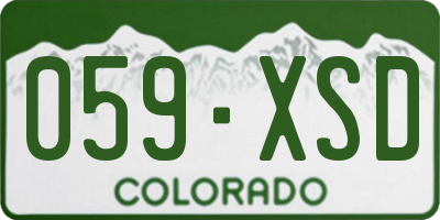 CO license plate 059XSD