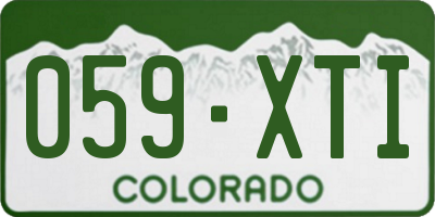 CO license plate 059XTI