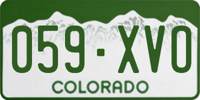 CO license plate 059XVO