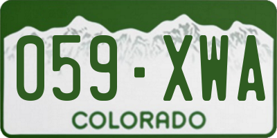 CO license plate 059XWA