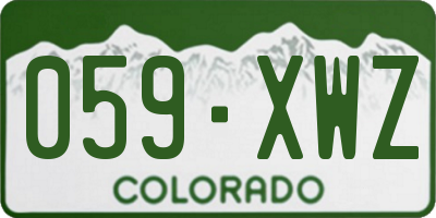 CO license plate 059XWZ