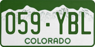 CO license plate 059YBL