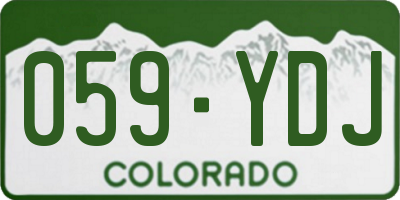 CO license plate 059YDJ