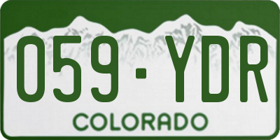 CO license plate 059YDR