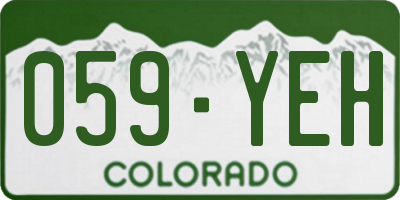 CO license plate 059YEH