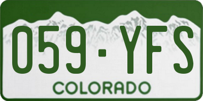 CO license plate 059YFS