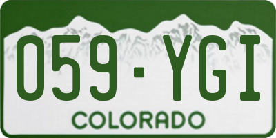 CO license plate 059YGI