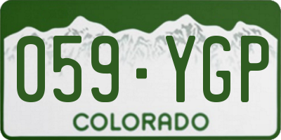 CO license plate 059YGP