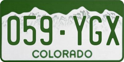 CO license plate 059YGX
