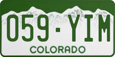 CO license plate 059YIM
