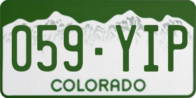 CO license plate 059YIP