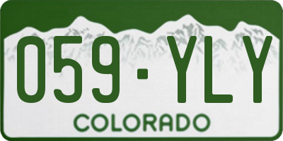 CO license plate 059YLY