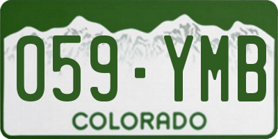CO license plate 059YMB