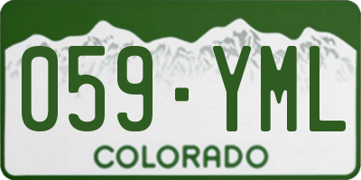 CO license plate 059YML