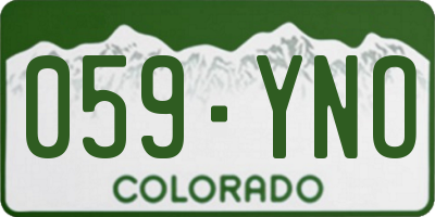 CO license plate 059YNO