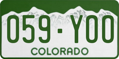 CO license plate 059YOO