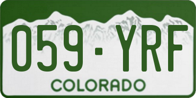 CO license plate 059YRF
