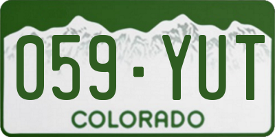 CO license plate 059YUT