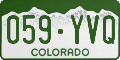 CO license plate 059YVQ