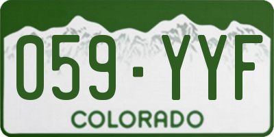 CO license plate 059YYF